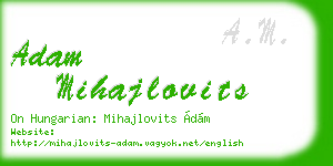 adam mihajlovits business card